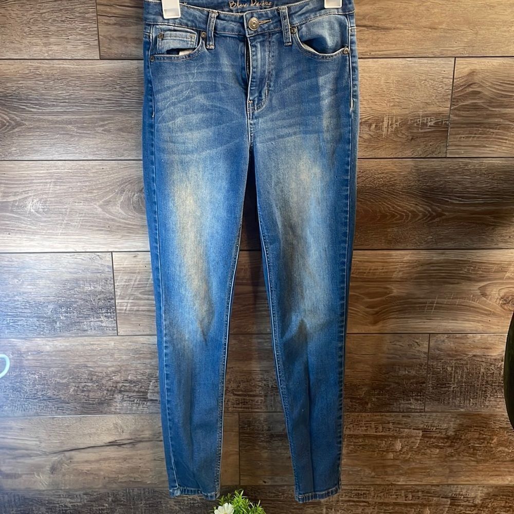 BLUE DESIRE High Rise Light Wash Fade Skinny Jeans Size 9